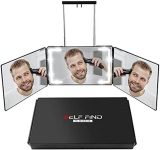 Get the Perfect DIY Haircut with Self Find-3 Way Mirror: Rechargeable, Adjustable & Illuminated!