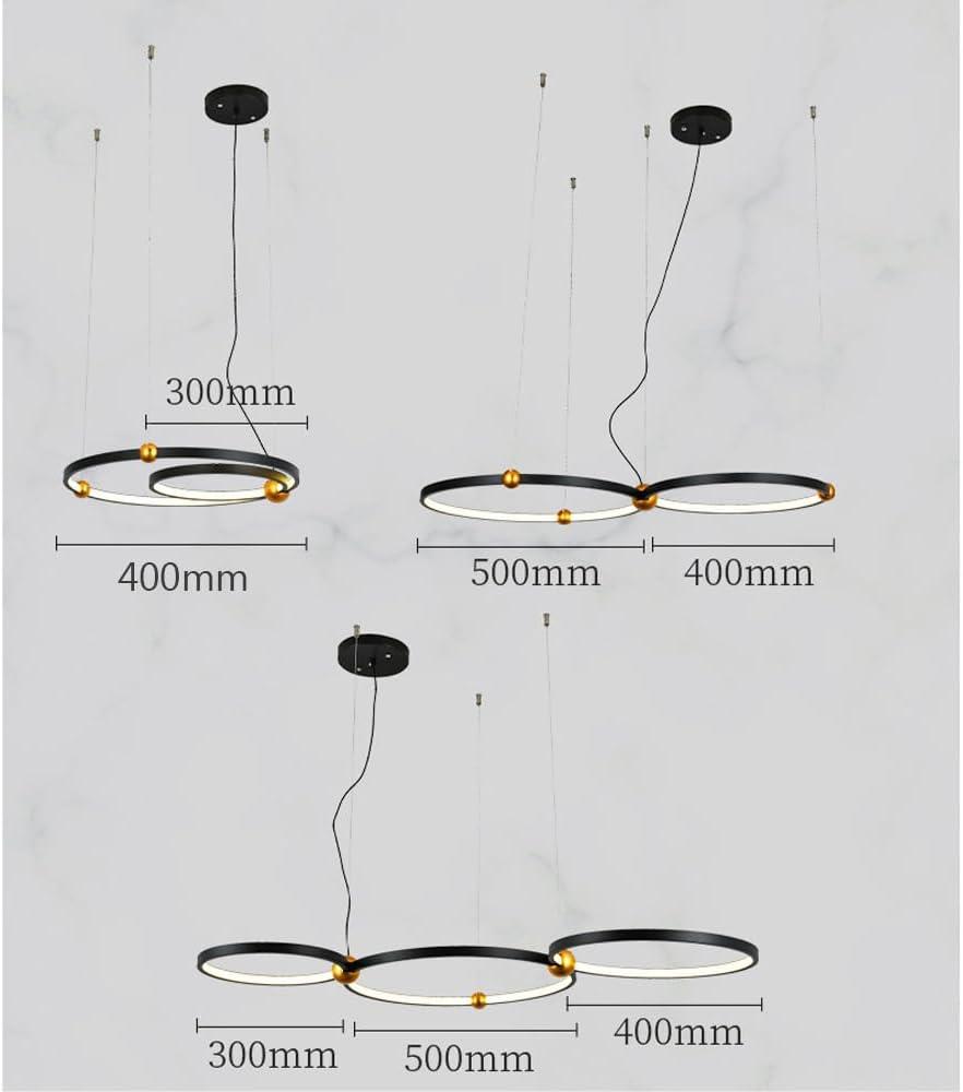 I tested the Black gold Mid-century 2-Ring LED ⁢Pendant