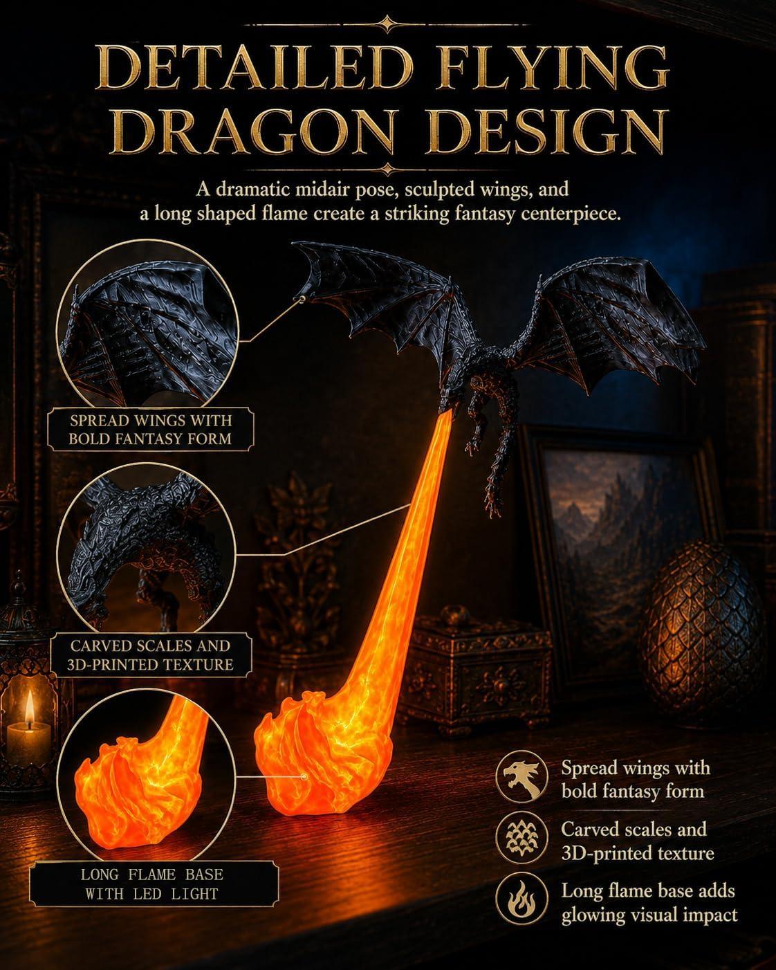 Based on the product description⁢ and the​ customer reviews you've shared, here's a concise summary of the key findings: **Product Claims (from the listing):** - 3D-printed ⁣dragon sculpture with LED-lit flame base ‍(red or blue). - ‍Two sizes: large (29 cm tall) and small (17 cm). - Includes adhesive dots for stability. - Note: a card must be removed from the LED for the light to work. **Common‌ Customer Complaints (from 8 reviews, mostly​ 1-3 stars):** | Issue | frequency | |-------|-----------| | Light doesn't work or only bottom of flame lights up (not as pictured) | 5 reviews | | Can't stand on its own; requires double-sided tape‍ to stay upright | 4 reviews | | Very fragile - breaks⁣ easily (wings, tail, flame) | 3 reviews | | Arrived damaged or poorly ​packaged | 2 reviews | | misleading picture - doesn't look as ‌shown | 3 reviews | | Overall cheap/trash quality | 3 reviews | **Positive Feedback (1 review):** - One user (Fred) liked the ominous look on a bookshelf and said it glows well. **important Note:** The product description includes a warning‍ about a card blocking the LED⁣ light - ‌some users may have missed this, ‍but most ‍complaints go⁢ beyond ​that (e.g., only the bottom of the ​flame lights up, which matches the physical design, not‌ the photo). The product seems to be a ⁢**poorly ⁢made, fragile decoration** ⁤that⁣ relies on double-sided tape for stability and does not match the promotional images. **Conclusion:** The overwhelming majority of reviews are negative, citing quality, durabilityand false advertising. If you're considering buying this, be aware that it likely won't stand up on its own, the light effect is minimaland it may break easily. The one positive review ​is an ⁢outlier. I would not recommend this product based on the evidence