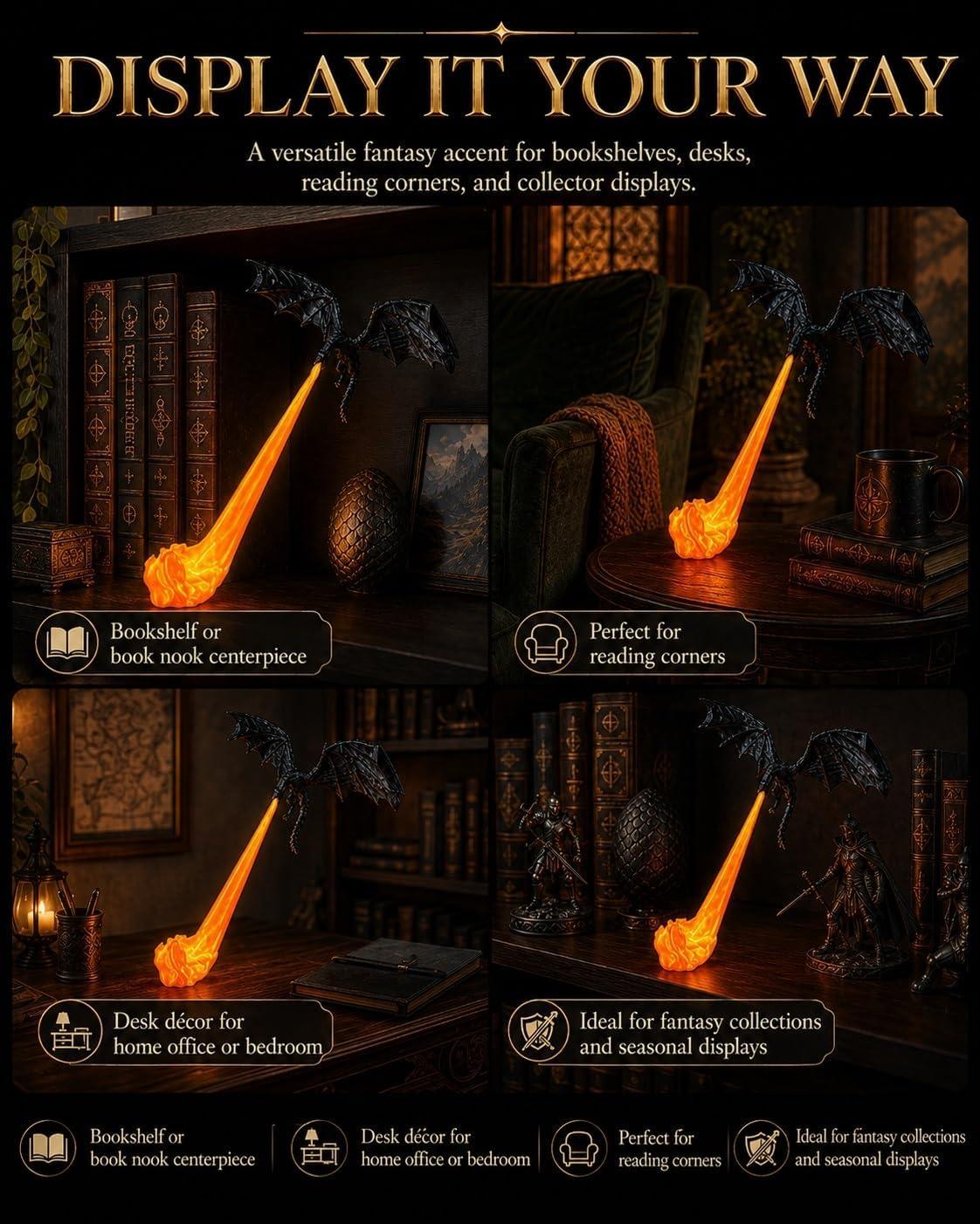 Based ⁣on the product description and the customer reviews you've shared, here's a‌ concise summary ‌of the key findings: **Product Claims⁤ (from the listing):** - 3D-printed dragon sculpture‌ with LED-lit⁢ flame base (red or blue). - Two sizes: large (29 cm tall) and small (17 cm). - Includes adhesive dots for stability. - note: a card must be removed from the LED for ‍the light to‌ work. **Common Customer⁣ Complaints (from 8 reviews,‍ mostly⁣ 1-3 stars):** | Issue | Frequency | |-------|-----------| |‍ Light doesn't work or only bottom of flame lights up (not as ⁢pictured) | 5 reviews | | Can't stand‍ on its own; requires double-sided tape to stay upright | 4 reviews | | Very fragile - breaks easily (wings, tail, flame) ⁤| 3 reviews | | Arrived damaged or poorly packaged | 2 reviews | |⁤ Misleading picture - doesn't look as shown⁤ | 3 reviews | | Overall cheap/trash quality | 3 reviews⁣ | **Positive Feedback (1 review):** - One user (Fred) liked the ominous‌ look on a ‍bookshelf and said it glows well. **Critically important Note:** The product description includes⁤ a warning about a card blocking the LED light - some users may have missed ⁤this, but most complaints go beyond that (e.g., only the​ bottom of‍ the flame lights up, which matches the ​physical design, not‌ the photo). The product seems to be a **poorly made, fragile decoration** that relies on double-sided tape for stability and does not match the promotional images. **Conclusion:** The ⁣overwhelming majority of reviews are negative, citing quality, durabilityand false advertising.If you're considering buying this, ‍be aware that it‌ likely won't stand up on its​ own, the ⁤light effect is minimaland ‌it may break easily. The one positive review is an outlier. I would not recommend this product based on the⁣ evidence