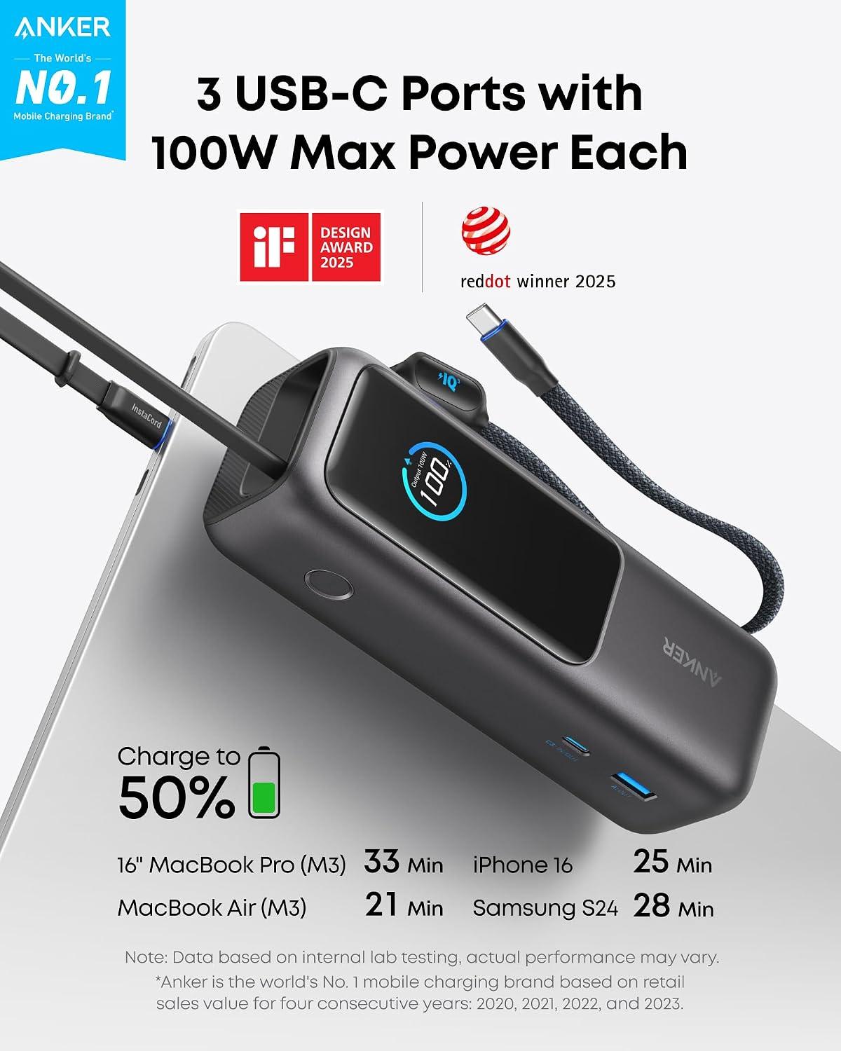 I tested Anker's 25K Power Bank: 165W & Retractable Cables