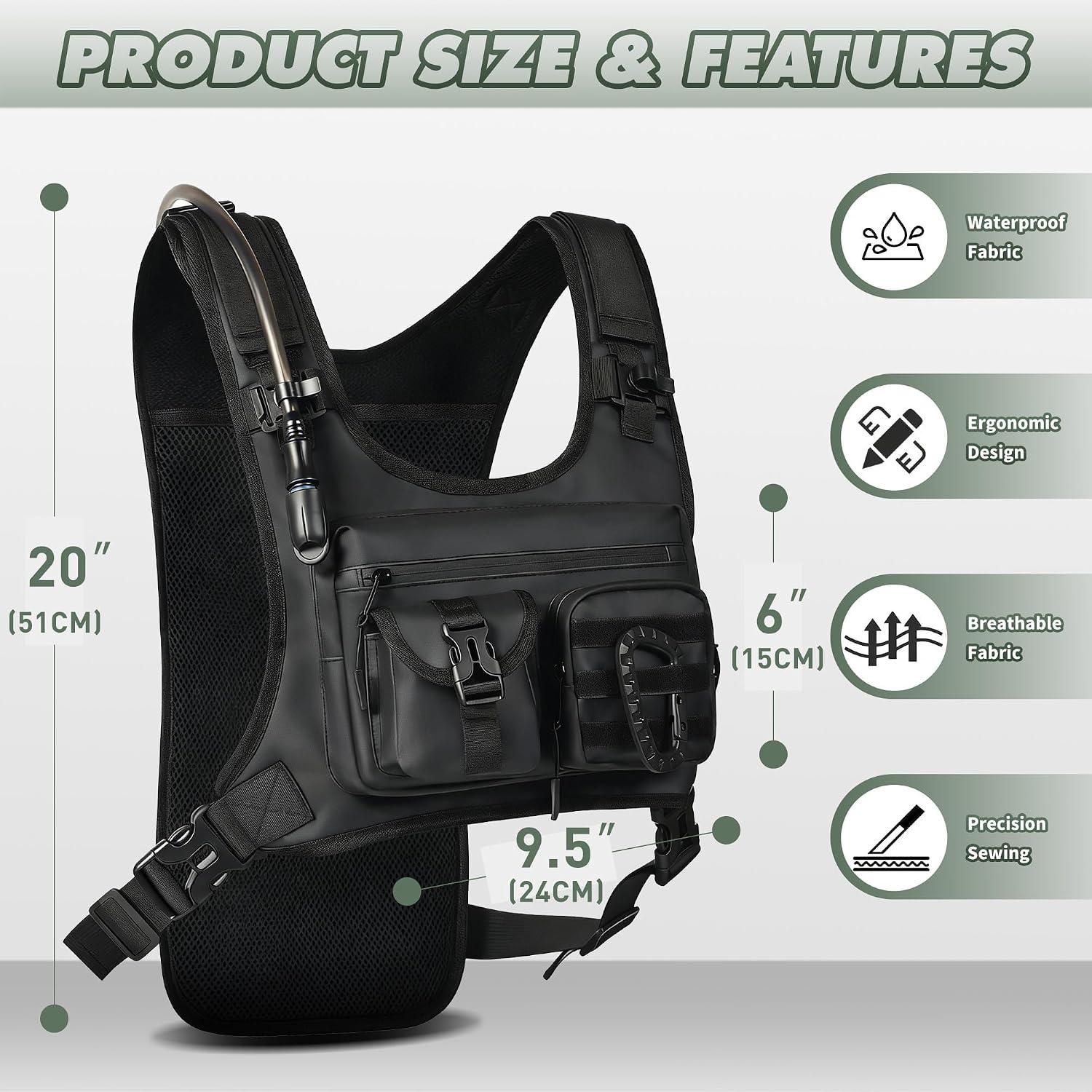 Based on the product summary and customer reviews you provided, here's a concise analysis: ## Product Overview The **Dzanwo Hydration Running Vest** (2L water bladder) is marketed as a lightweight, reflective chest pack for hiking, running, cyclingand tactical use. Key features include: - Premium 2L reservoir with advanced flow control valve (BPA/PVC-free) - Dedicated internal gun holster + multiple pockets + free carabiner - Waterproof, abrasion-resistant composite laminate construction - Adjustable shoulder straps and stabilizing waist belt - Breathable mesh back for comfort ## Customer Review Sentiment | rating | Count | Key Points | |--------|-------|------------| | ★★★★★ | 6 | Great for hiking, running, rucking, carrying gear; comfortable fit for larger body types; good weight distribution | | ★★★★☆ | 1 | Good but drinking hose connection is poor quality | | ★★★☆☆ | 1 | Straps ripped after only 4 uses (poor durability) | **Overall**: Mostly positive (7 of 8 reviews are 4-5 stars), but with notable concerns about strap durability and hose connection quality.The vest is well-regarded for comfort, fitand utility across various activities. Would you like a more detailed breakdown or a recommendation on whether this product is worth buying?