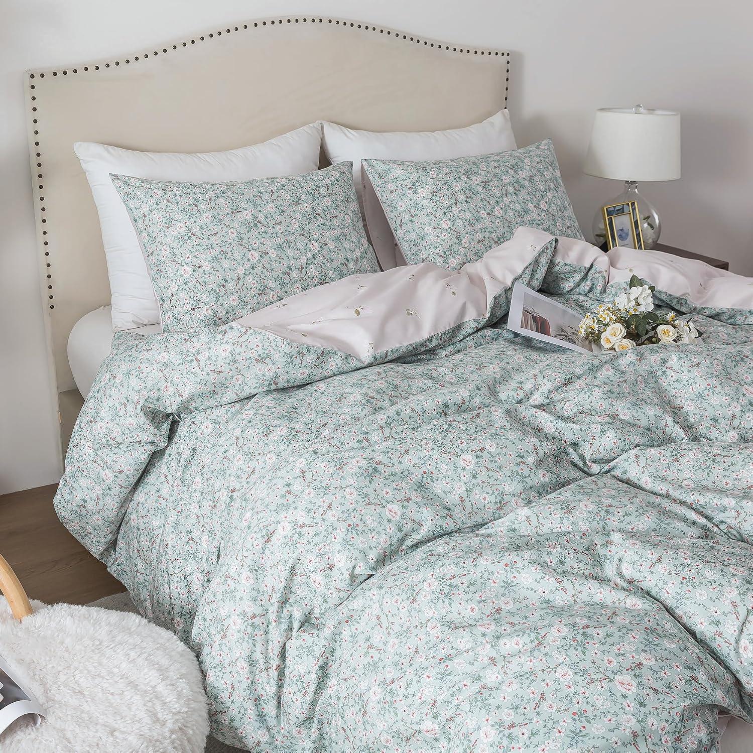 I Tried the Light⁣ Green Floral Duvet Cover Set