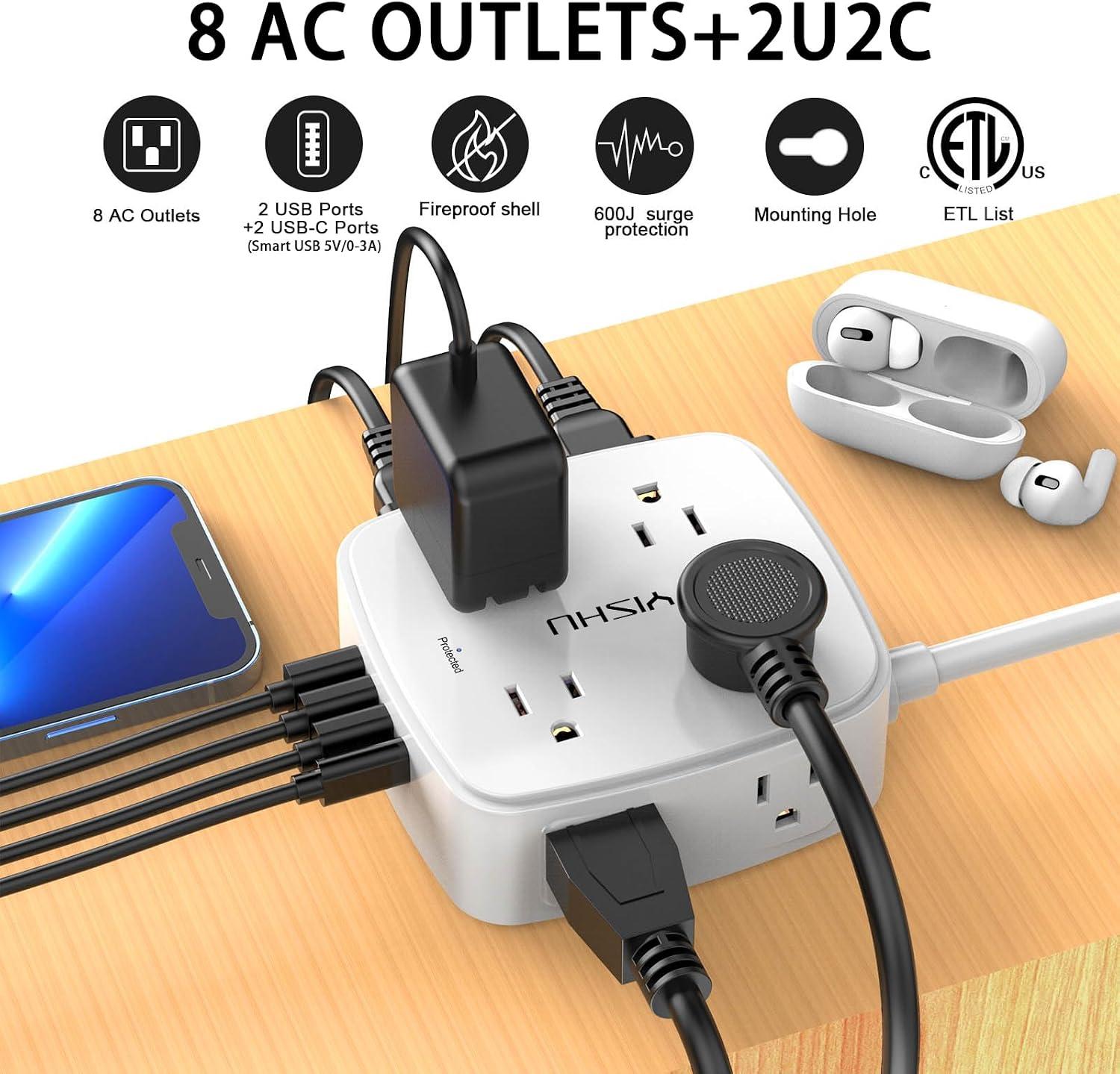 My Power Strip Solved My Outlet Woes: 8 Outlets, 4 USB Ports