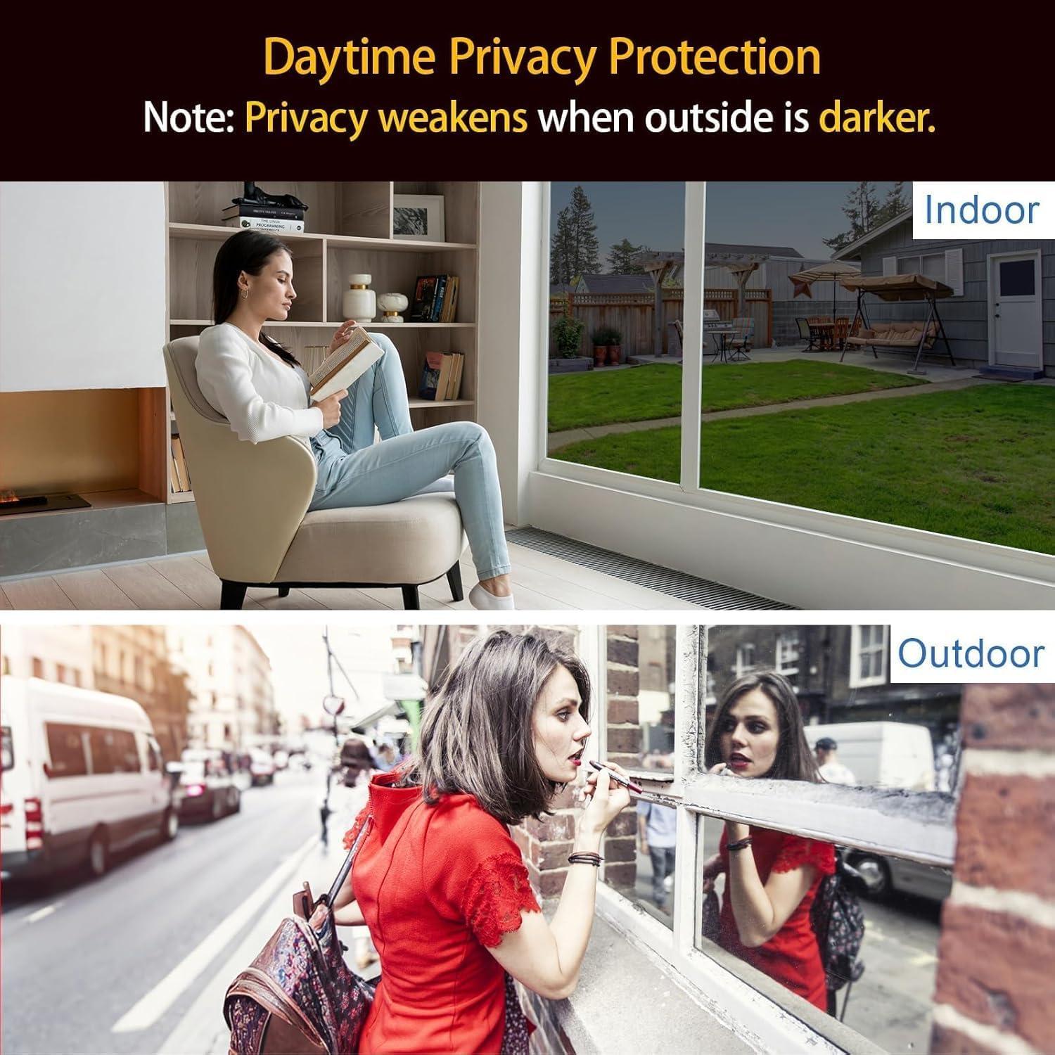 My Mirror Film: Daytime Privacy, nighttime caution