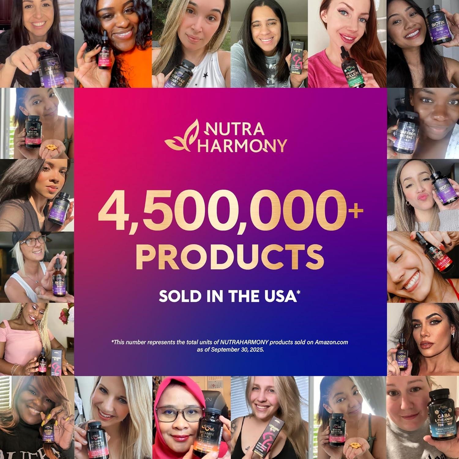 Based on the product page and customer reviews you provided, here is a concise summary of the **NUTRAHARMONY Biotin, Collagen, Hyaluronic Acid & Keratin** supplement. ### Key Takeaways from the Product page & Reviews **What it is:** - A hair, skinand nails supplement. - Contains a blend of **Biotin (25,000mcg), Collagen, Hyaluronic Acid, Keratinand B-Vitamins (B1, B2, B3, B6, B7)** . - Sold in a 60-count bottle (1-month supply at 2 pills per day). - Manufacturer: NUTRA HARMONY LLC. - **High ranking:** #4 in Vitamin B7 (Biotin) Supplements on Amazon. **What Customers Are Saying (The