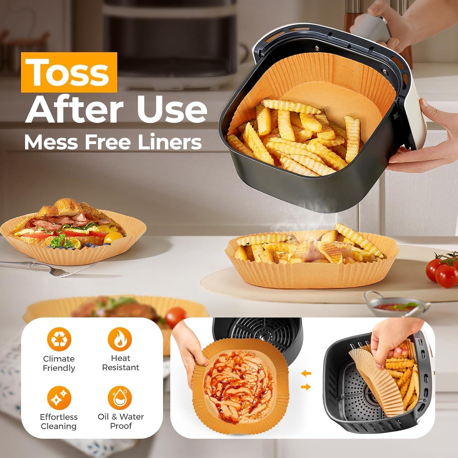 Fry Away Mess:⁤ My 125 Square Air Fryer Liner Review