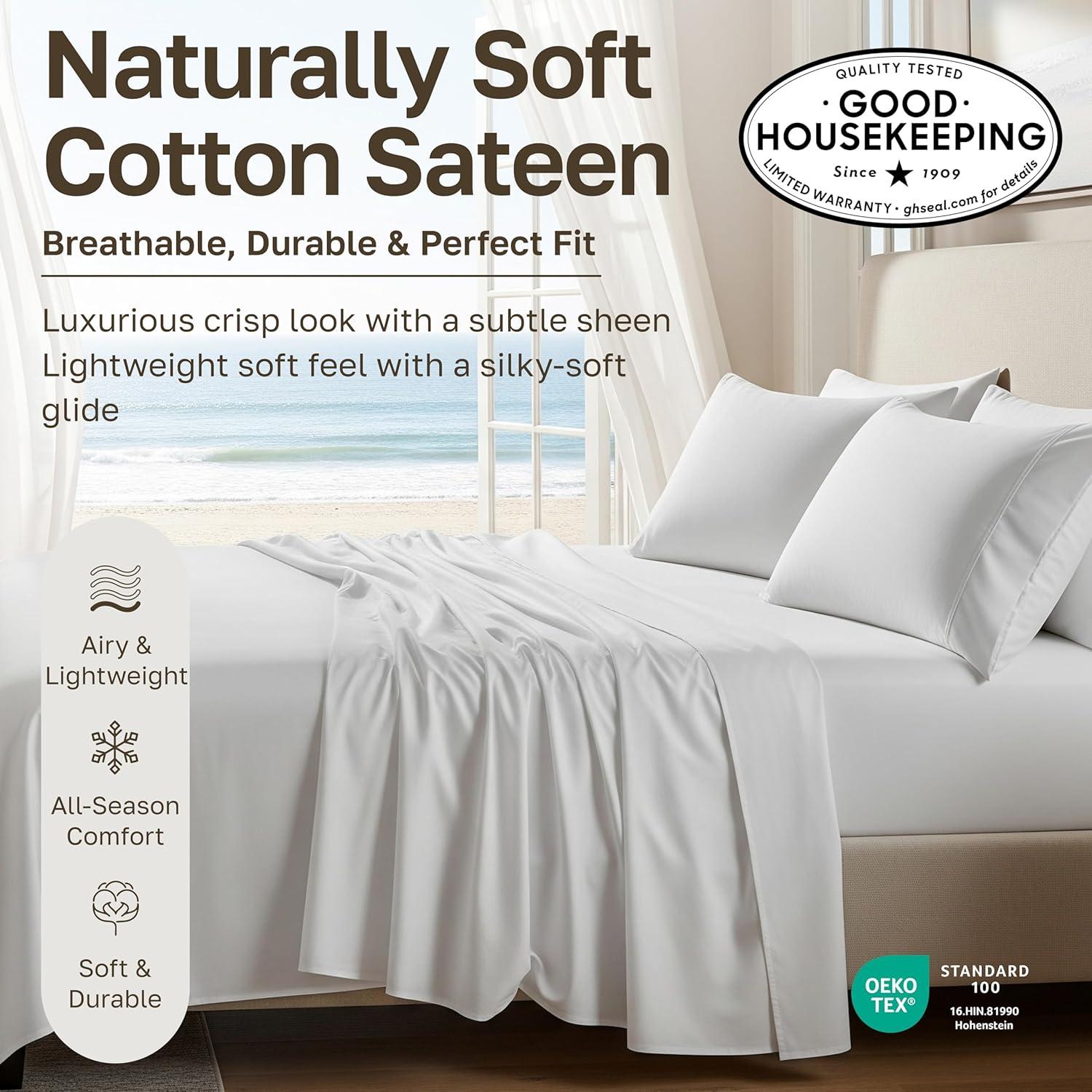My First Night with Cotton sateen Sheets for Hot Sleepers