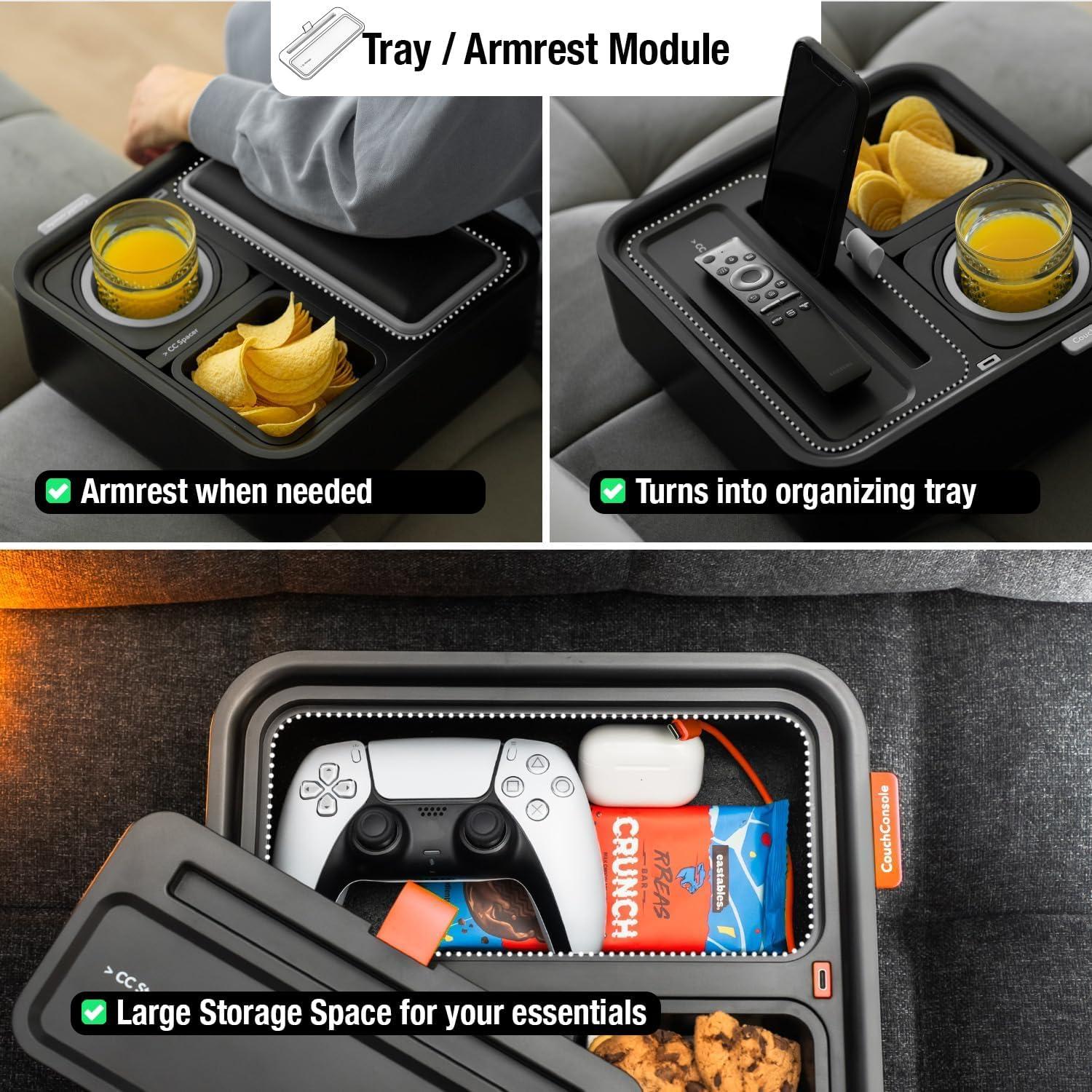 My Couch Console:⁢ Snacks, Tech, No Spills!
