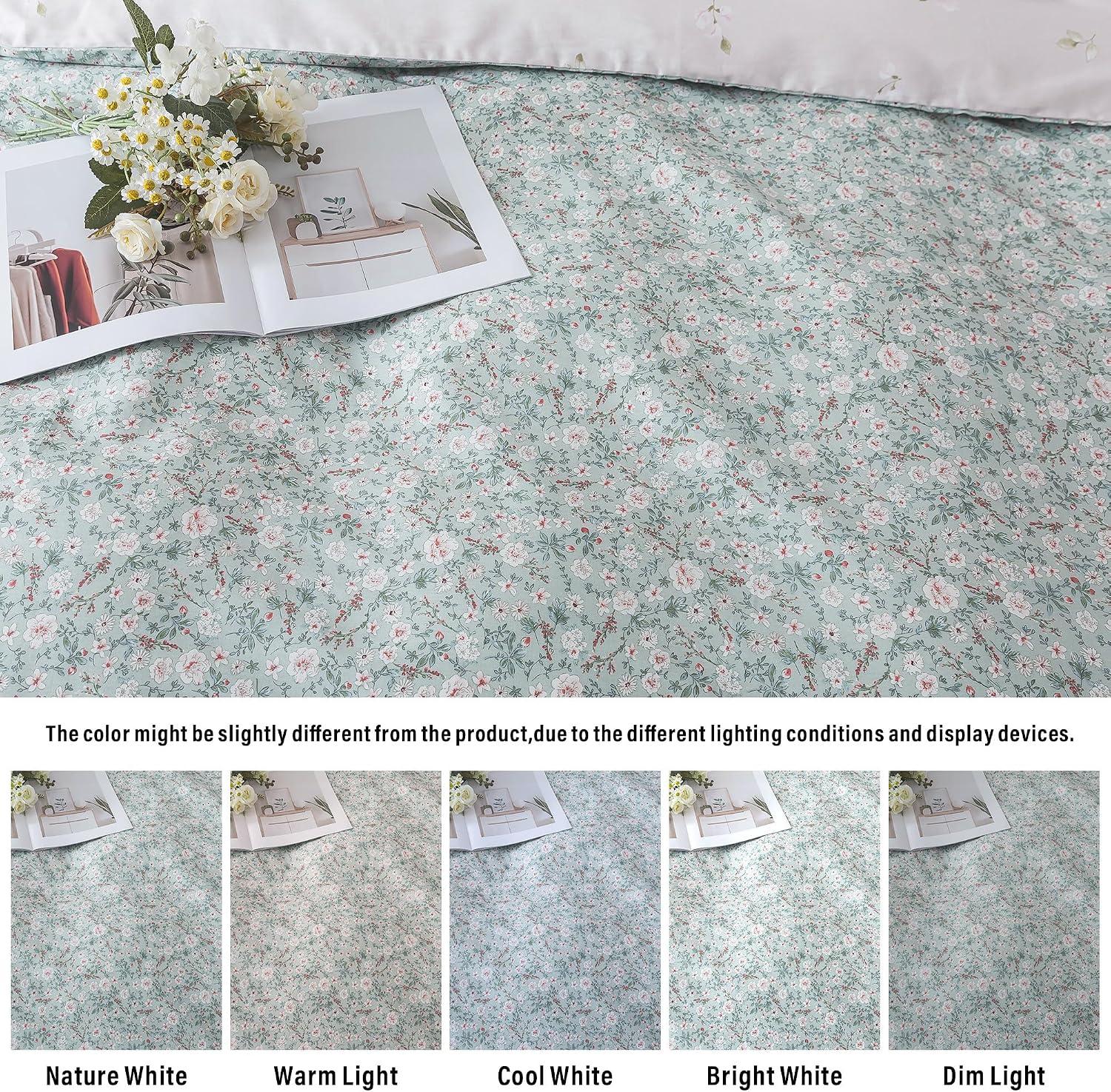 I Tried the Light ‌Green Floral Duvet Cover Set