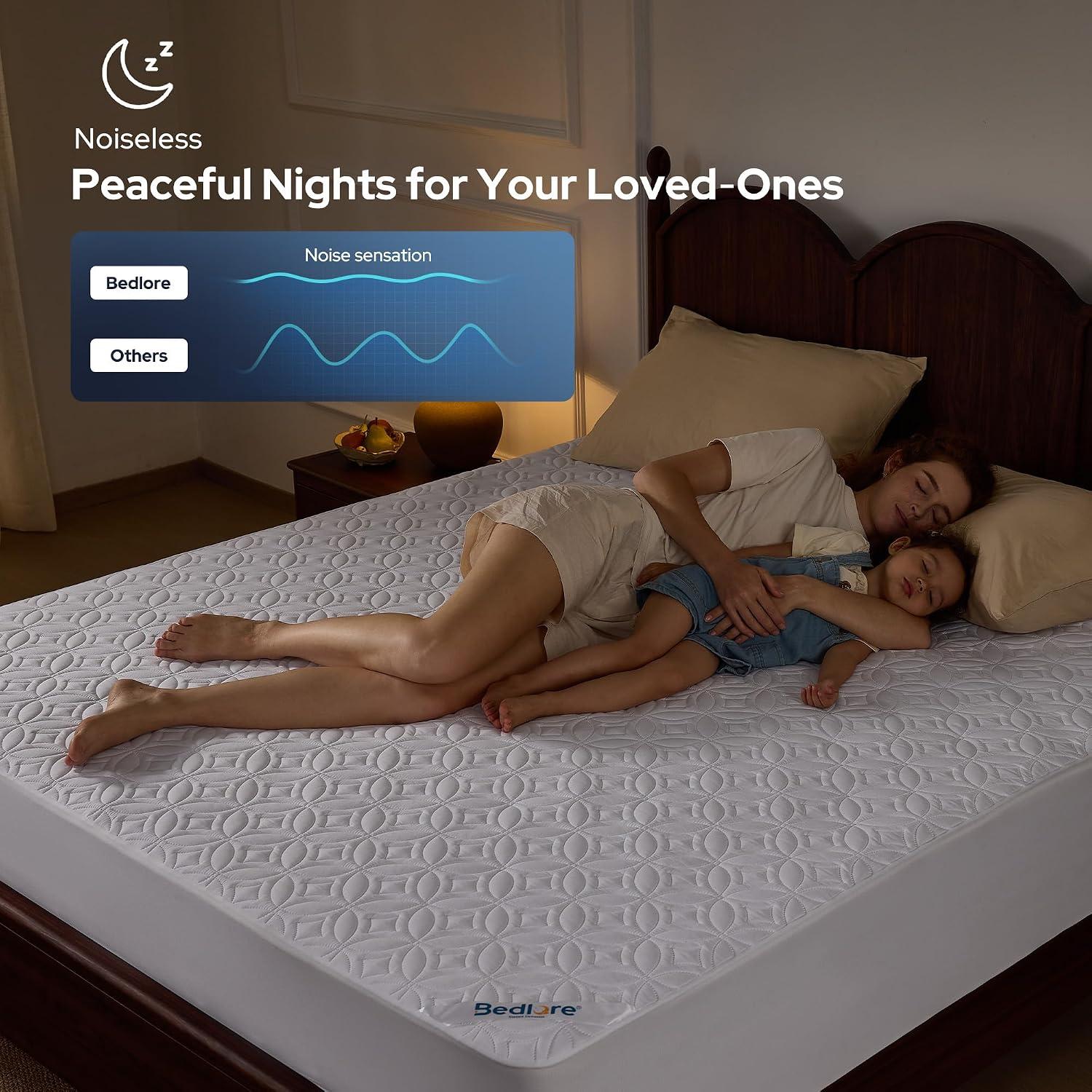 here are a few creative title options that meet your requirements: **Option 1 (Focus on the deep fit):** Perfect Fit for My Deep Mattress - and Barely Notice It's There (59 characters) **Option 2 (Focus on the dual benefits):** My Mattress' New Shield: Truly Waterproof, Utterly Silent (55 characters)