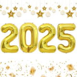 2025 Gold Number Balloons: Perfect Party Decor for New Year, Birthday, Christmas