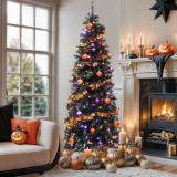Sparkle and Space-Saving: Our Review of the YITAHOME 6ft Pre-Lit Black Pencil Christmas Tree