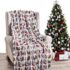 Cozy Up with Our Festive Burgundy Reindeer Fleece Blanket!