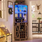 Rustic Charm: Our Review of the OKD Corner Bar Storage Cabinet