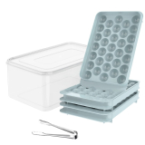 Upgrade Your Drink Game with WIBIMEN Round Ice Cube Tray: Make 1in X 99PCS Sphere Ice for Chilling Cocktails, Whiskey, Tea & Coffee (3Pack Pink + Ice Bin + Ice Tong)