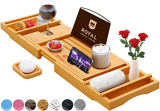 The Ultimate Bathing Experience: Bamboo Luxury Bathtub Caddy Tray & Bonus Soap Holder