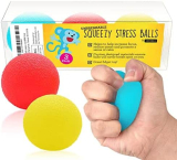 A Colorful Trio: Unbreakable Squeeze Stress Balls – Perfect Calming Toys for Kids with ADHD and Autism – 3 Pack
