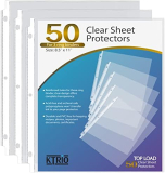 Protector Paradise: Safeguard Your Documents with KTRIO’s Clear Page Sleeves, 50-pack