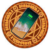 VOYADE 10W Wireless Charger: Magic Light Array Design and Nine Safety Protections with USB/Type-C Dual Interface and Startup Sound Effect in Brown