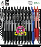 Top 24 Pack Zebra Z-Grip Pens for School and Office