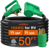 Power Up Your RV Adventures with the addlon 30 Amp 50 Feet Extension Cord!