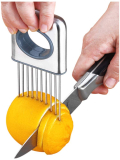 Silver Lemon Slicer: The Ultimate Ultra-Thin Stainless Steel Kitchen Accessory for Cutting Vegetables and Onions