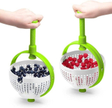 Multi-Use Salad Spinner with Handle – Non-Scratch Collapsible Spinning Colander for Fruits and Vegetables